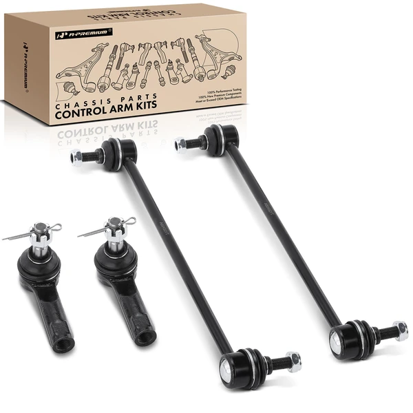 A Set of 4 Sway Bar Link and Tie Rod End Kit Front Side A-Premium APCA2978