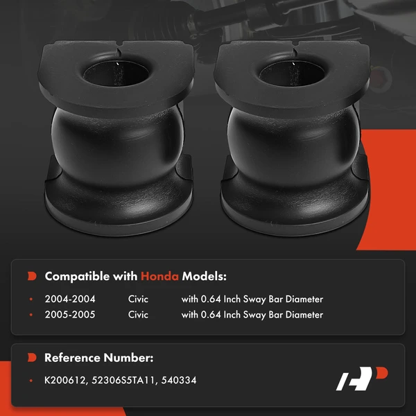 2-Pc Suspension Stabilizer Bar Bushing Kit, Rear To Frame A-Premium APCA9626