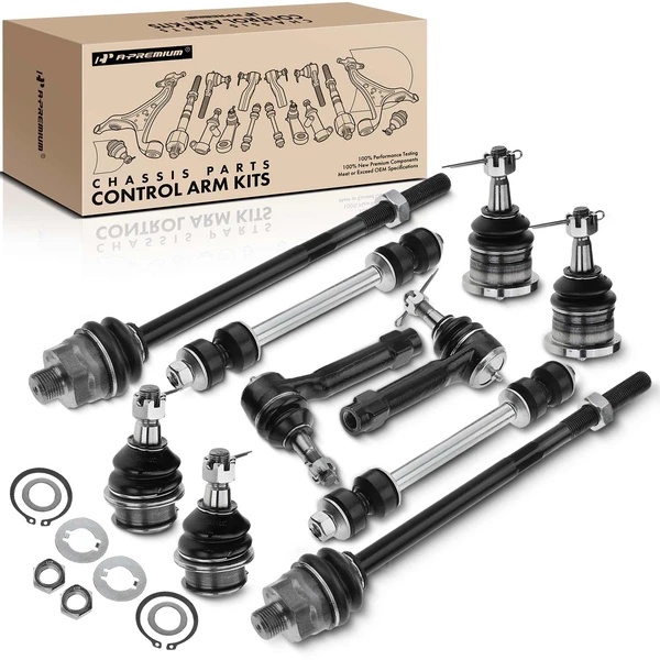 2002-2006 Cadillac Escalade A Set of 10 Ball Joint Sway Bar Link and Tie Rod End Kit Front Side A-Premium APCA2990
