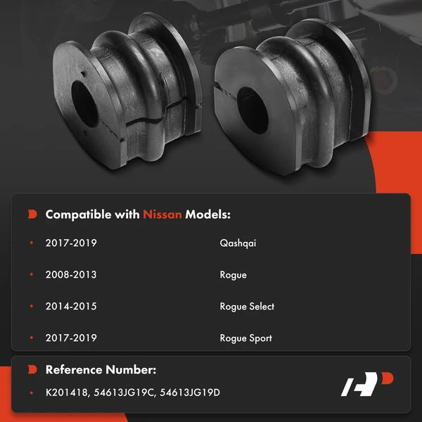 2-Pc Stabilizer Bar Bushing, Rear Driver & Passenger To Frame A-Premium APCA9668