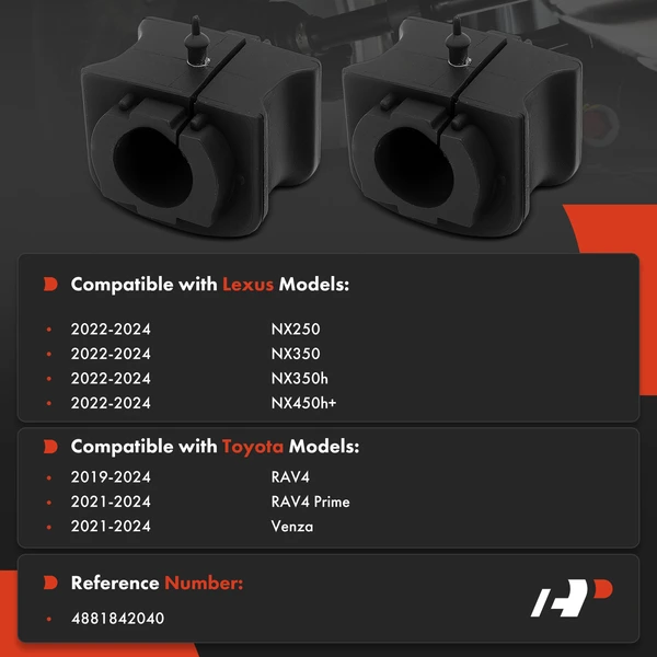 2-Pc Sway Bar Bushing Kit, Rear Side A-Premium APCA9662