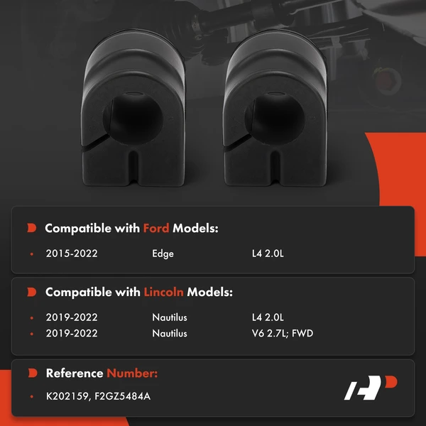 2-Pc Suspension Stabilizer Bar Bushing Kit, Front To Frame A-Premium APCA9663