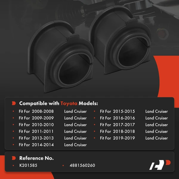 2-Pc Sway Bar Bushing, Front Side A-Premium APCA9737