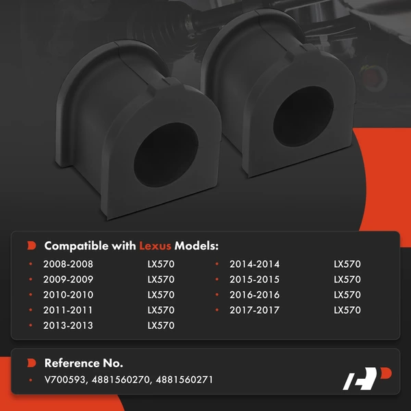 2-Pc Sway Bar Bushing, Front Side A-Premium APCA9739