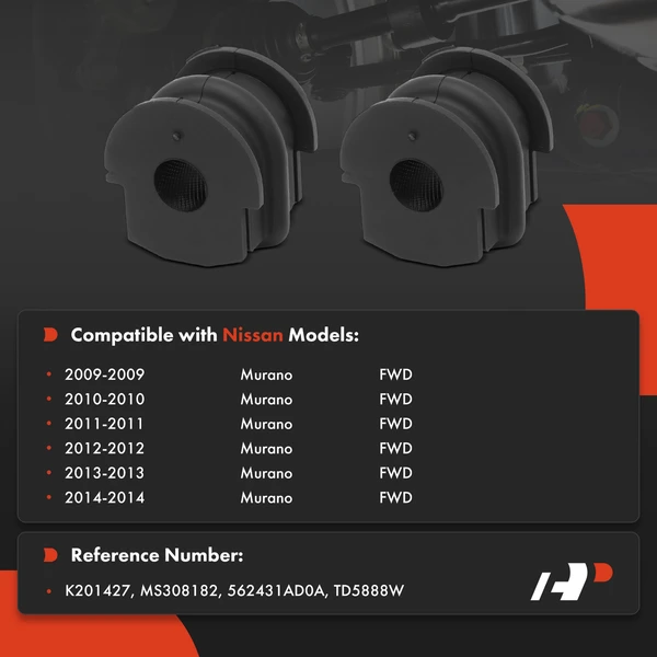 2-Pc Stabilizer Bar Bushing Kit, Rear Driver & Passenger To Frame A-Premium APCA9749