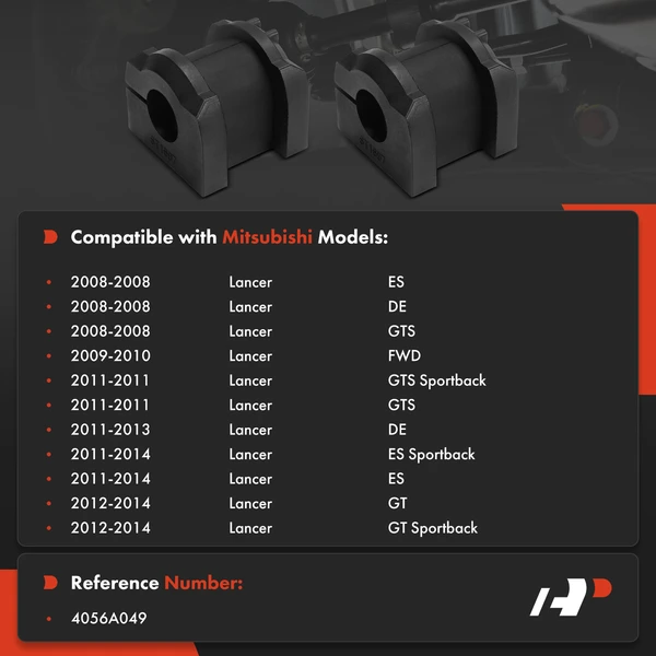 2-Pc Sway Bar Bushing, Front Driver & Passenger A-Premium APCA9752