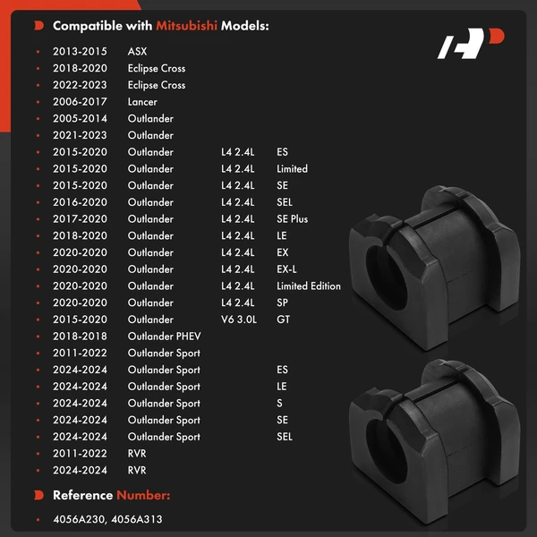 2-Pc Sway Bar Bushing, Rear Driver & Passenger A-Premium APCA9750