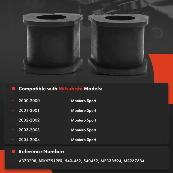 2-Pc Suspension Sway Bar Bushing Kit, Rear Driver & Passenger A-Premium APCA9753