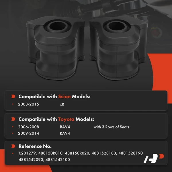 2-Pc Sway Bar Bushing, Front Side A-Premium APCA9694