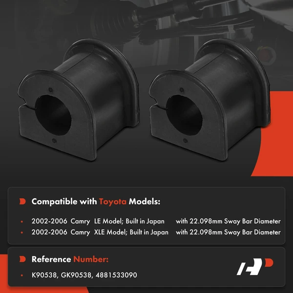 2-Pc Stabilizer Bar Bushing, Front To Frame A-Premium APCA9697