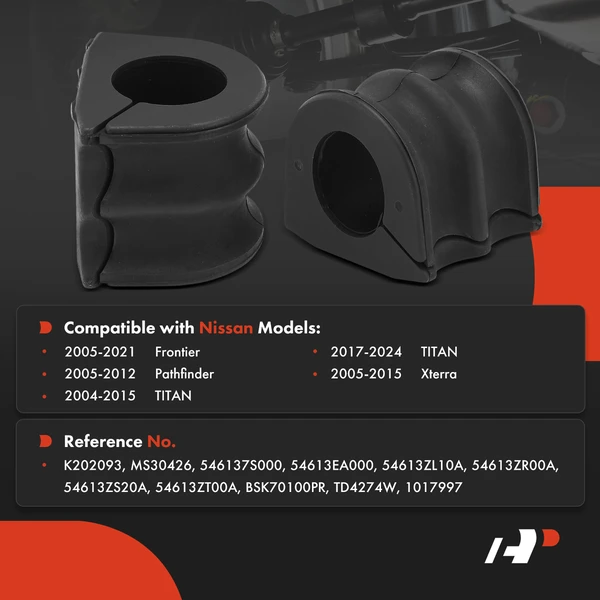 2-Pc Sway Bar Bushing Kit, Front Driver & Passenger To Frame A-Premium APCA9702