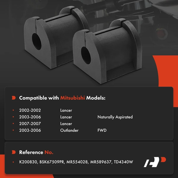 2-Pc Suspension Stabilizer Bar Bushing Kit, Rear To Frame A-Premium APCA9755