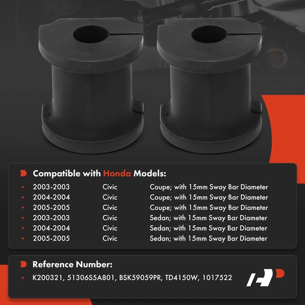 2-Pc Suspension Stabilizer Bar Bushing Kit, Front To Frame A-Premium APCA9767