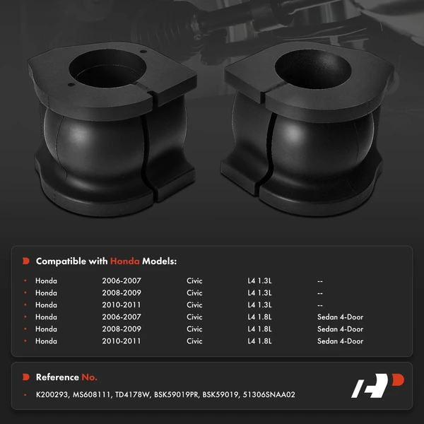 2-Pc Sway Bar Bushing, Front Driver & Passenger(Front To Frame) A-Premium APCA9771