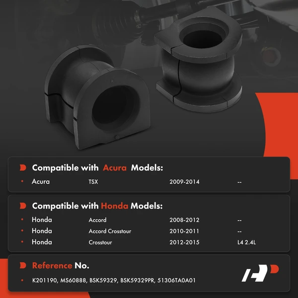 2-Pc Sway Bar Bushing, Front To Frame A-Premium APCA9773