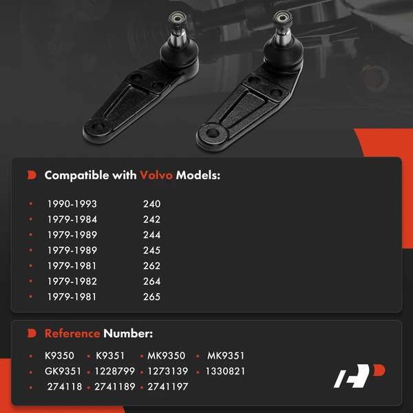 Ball Joint with Mounting Hardware Front Driver & Passenger Lower A-Premium APCA8666