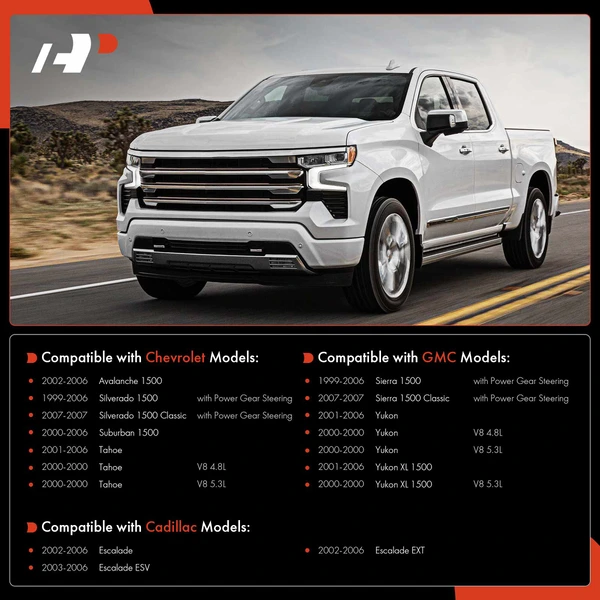 2002-2006 Cadillac Escalade 6 Tie Rod Idler Arm Pitman Arm Front Inner & Outer A-Premium APCA9390