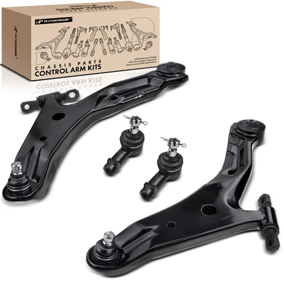 4 Pcs Front Control Arm with Ball Joint & Tie Rod End