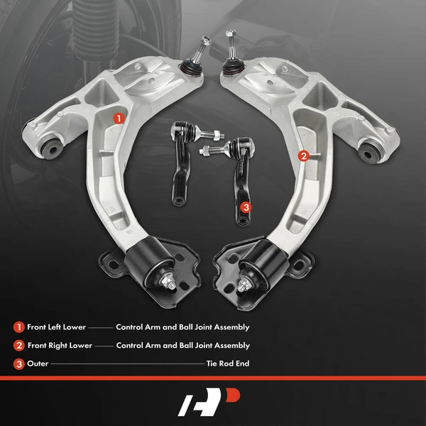 A Set of 4 Control Arm and Tie Rod End Kit Front Side A-Premium APCA3870