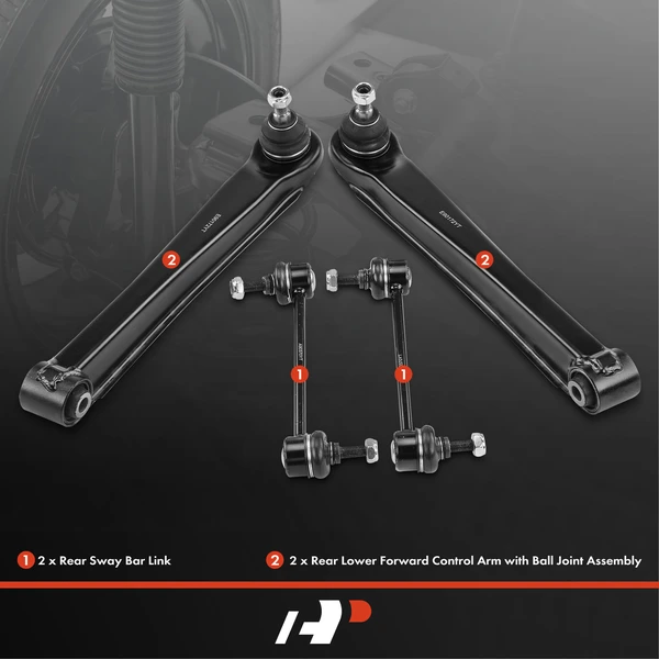 A Set of 4 Control Arm and Sway Bar Link Kit Rear Side A-Premium APCA3871
