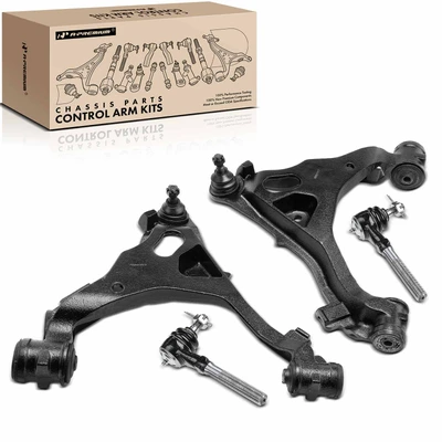 4 Pcs Front Lower Control Arm with Ball Joint & Tie Rod End