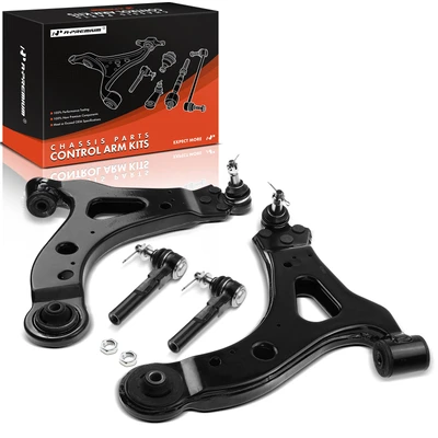 4 Pcs Front Control Arm with Ball Joint Outer Tie Rod End
