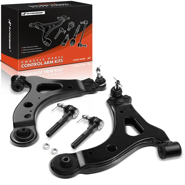 2005-2009 Chevrolet Uplander A Set of 4 Control Arm and Tie Rod End Kit Front Side A-Premium APCA3634
