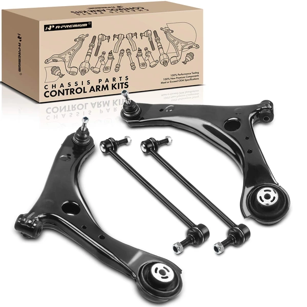 2012-2015 Ram C/V A Set of 4 Control Arm and Sway Bar Link Kit Front Side A-Premium APCA3535