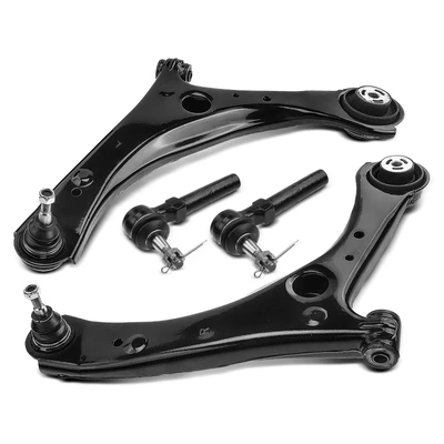 4 Pcs Front Lower Control Arm & Tie Rod End