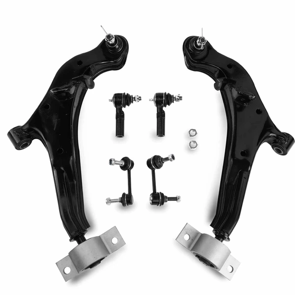 A Set of 6 Control Arm Sway Bar Link and Tie Rod End Kit Front Side A-Premium APCA3637