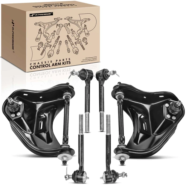 1983-1991 GMC S15 Jimmy A Set of 6 Control Arm and Tie Rod End Kit Front Side A-Premium APCA3890
