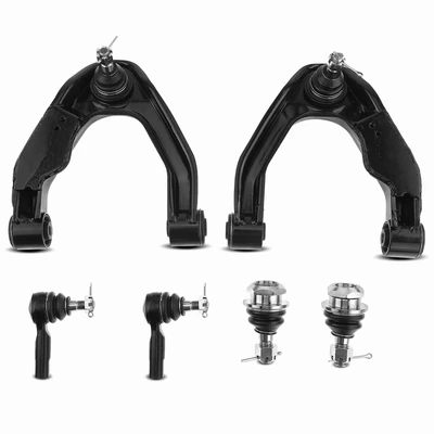 6 Pcs Front Control Arm & Outer Tie Rod