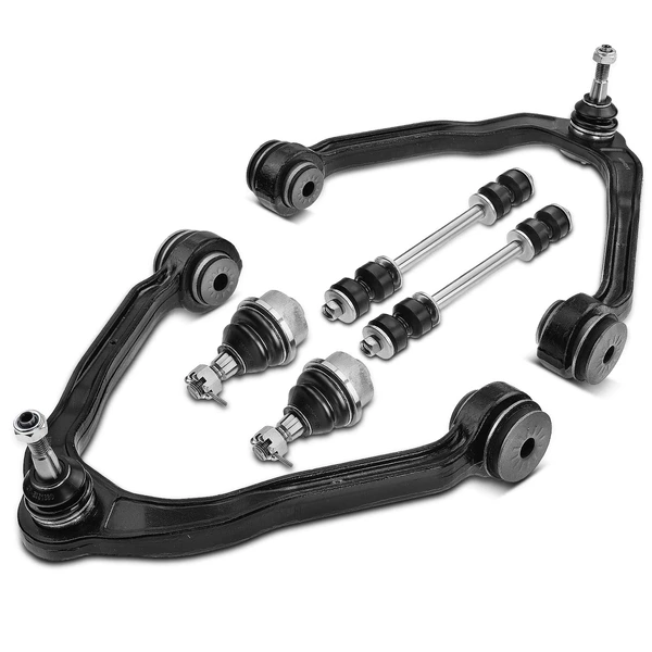 2002-2006 Cadillac Escalade A Set of 6 Control Arm Ball Joint and Sway Bar Link Kit Front Lower & Upper A-Premium APCA3899