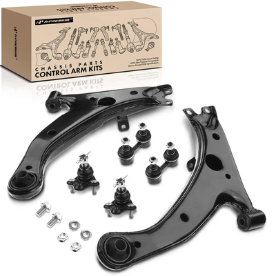 6 Pcs Front Lower Control Arm & Ball Joint & Sway Bar Link