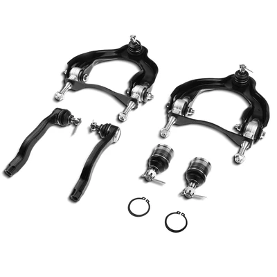 6 Pcs Front Upper Control Arm with Ball Joint Tie Rod End