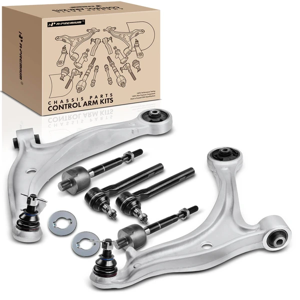 2005-2010 Honda Odyssey A Set of 6 Control Arm and Tie Rod End Kit Front Lower A-Premium APCA3538