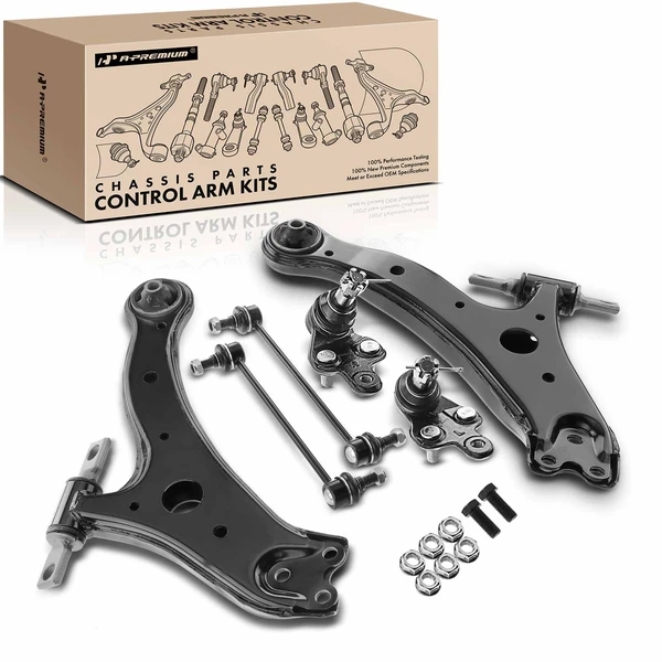 A Set of 6 Control Arm Ball Joint and Sway Bar Link Kit Front Side A-Premium APCA3926
