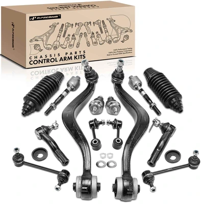 14 Pcs Control Arm with Ball Joint & Sway Bar Link & Tie Rod End