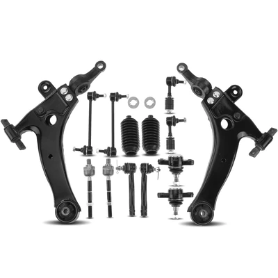 14 Pcs Front Lower Control Arm Ball Joint Sway Bar Tie Rod