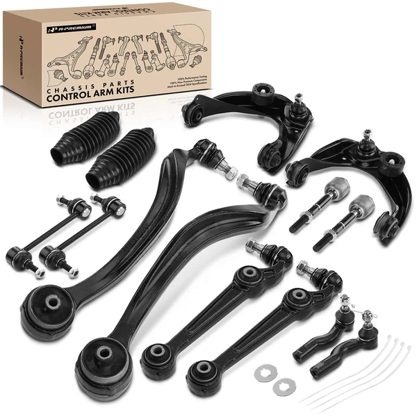 2010-2012 Ford Fusion A Set of 14 Control Arm Ball Joint Tie Rod and Sway Bar Link Kit Front Side A-Premium APCA3932