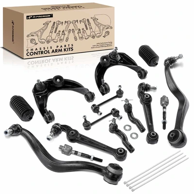 2007-2009 Lincoln MKZ A Set of 14 Control Arm Ball Joint Tie Rod and Sway Bar Link Kit Front Side A-Premium APCA3934