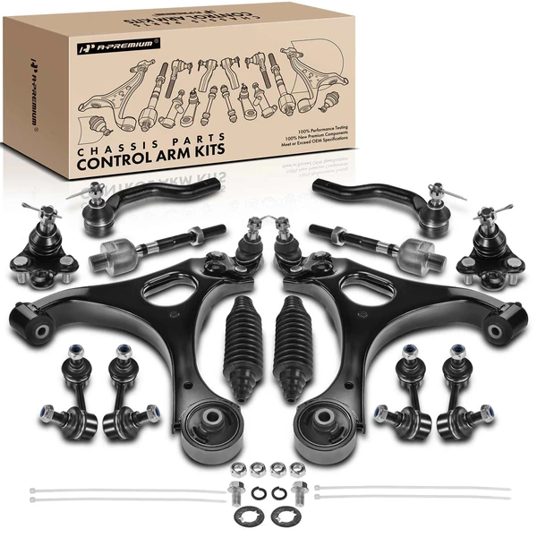 2006-2011 Honda Civic A Set of 14 Control Arm Ball Joint Tie Rod and Sway Bar Link Kit Front & Rear A-Premium APCA3935