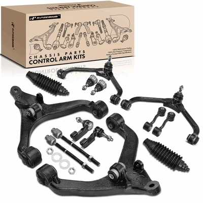 2002-2004 Jeep Liberty A Set of 14 Control Arm Ball Joint Tie Rod and Sway Bar Link Kit Front Side A-Premium APCA3936