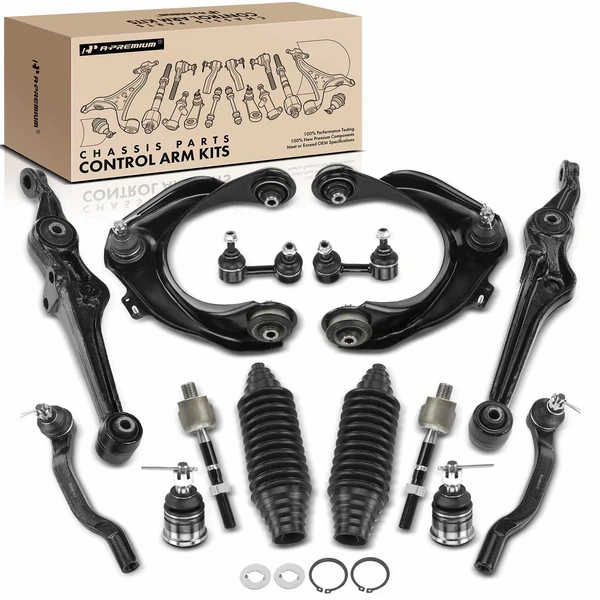 2001-2003 Acura CL A Set of 14 Control Arm Ball Joint Tie Rod and Sway Bar Link Kit Front Side A-Premium APCA3941