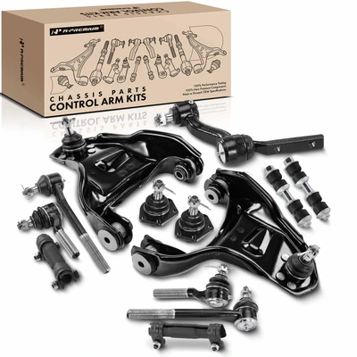 13 Pcs Control & Idler Arm with Ball Joint Sway Bar Link Tie Rod End