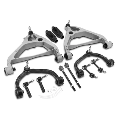 12 Pcs Front Control Arm Stabilizer Bar Link Tie Rod End