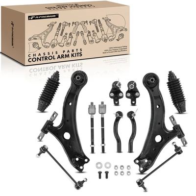 12 Pcs Control Arm with Ball Joint & Sway Bar & Tie Rod End