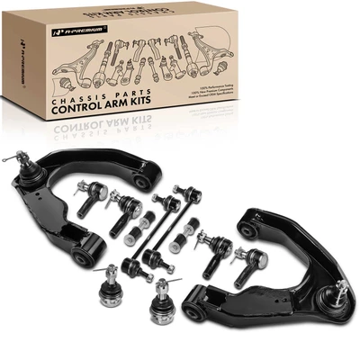 12 Pcs Front & Rear Control Arm with Ball Joint Stabilizer Bar End Link