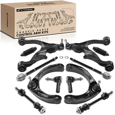 12 Pcs Control Arm with Ball Joint & Bar Link & Tie Rod End