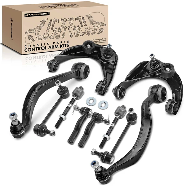 A Set of 10 Control Arm Sway Bar Link and Tie Rod End Kit Front Side A-Premium APCA3974